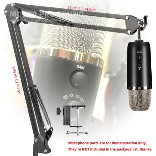 Desktop Suspension Mic Boom Arm For Behringer BIGFOOT Big Foot Microphone Stand Table Desk Hang Tabletop Scissor Mount Holder