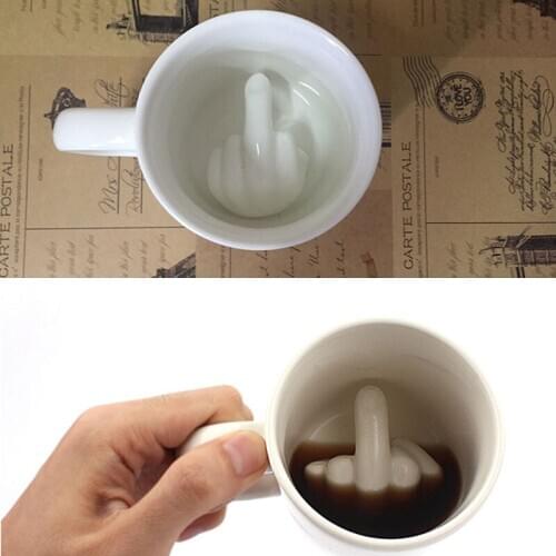 Novelty Middle Finger Funny Cup For Coffee Milk Tea Creative Personality Ceramic Mug Coffee Mug Cups Novelty Gifts Home Use