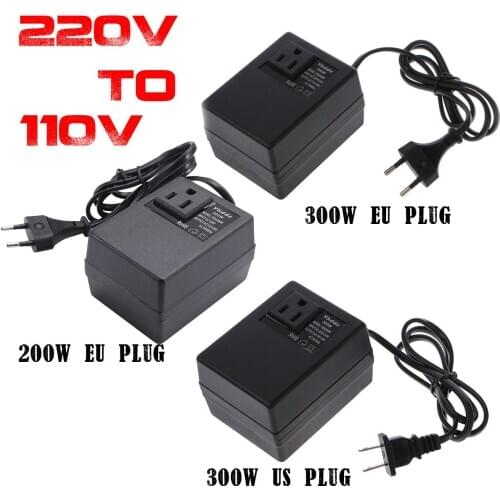 200W/300W Voltage Converter Transformer 220V To 110V Step Down Travel Voltage Transformer Converter EU/US Plug