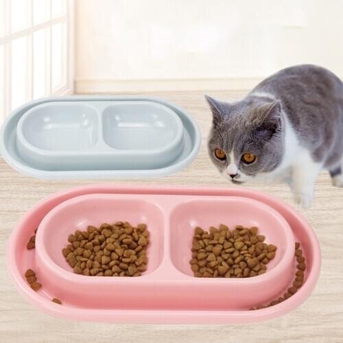 Portable dog bowl cat food accessories voerbak kat pets food container double dogs stuff products cats supplies water bowl