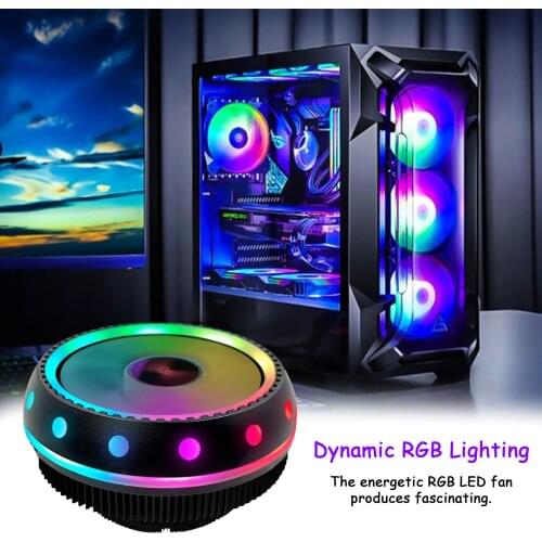 CPU Cooler Desktop Computer CPU Fan Heatsink Radiator Cooler LED Light Heatsink Cooling Fan For Desktop Computer High Efficient