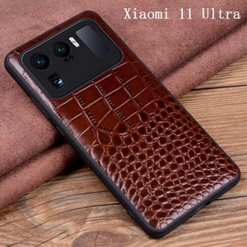 Handmade Luxury Genuine Leather Case for Xiaomi 11 Ultra Back Phone Protective Shell Cover for Xiaomi mi 11 ultra xiaomi 11ultra