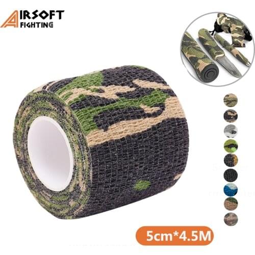 Self Adhesive Camouflage Tape 5CM*4.5M Stealth Bandage Waterproof Protective Durable Wrap for Camera Lens Flashlight Telescope