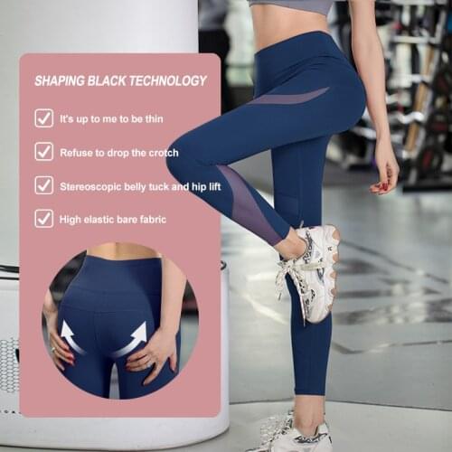 FTTOY Europe and the United States of new style of yoga pants woman lift buttock tight pants stretch high waist mesh splice spor