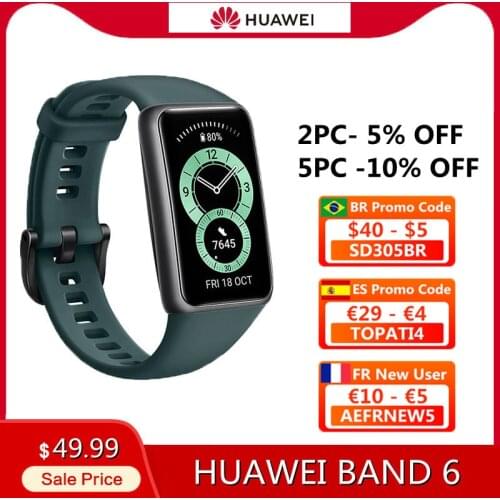 Huawei Band 6 Smartband BloodOxygen 1.47'' AMOLED Screen Heart Rate Tracker Sleep monitoring 96 Sport Mode Smartband PK miband6