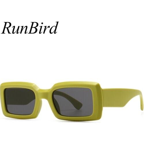 Wide Legs Green Rectangle Sunglasses Men 2021 Vintgae Designer Small Square Sun Glasses Modern Rock Women Shades UV400 5528