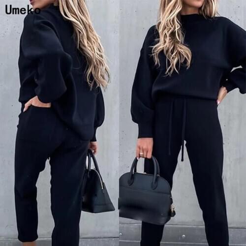 Tracksuits Womens Blouse Pants Set Oversized Long Sleeve Sportswear Two Piece Set Autumn Winter Suits on Fleece Plus Size Y2K