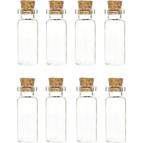 Glass Vial Bottles with cork crafts jewellery mini 22x50mm tiny vase bottle U6V6