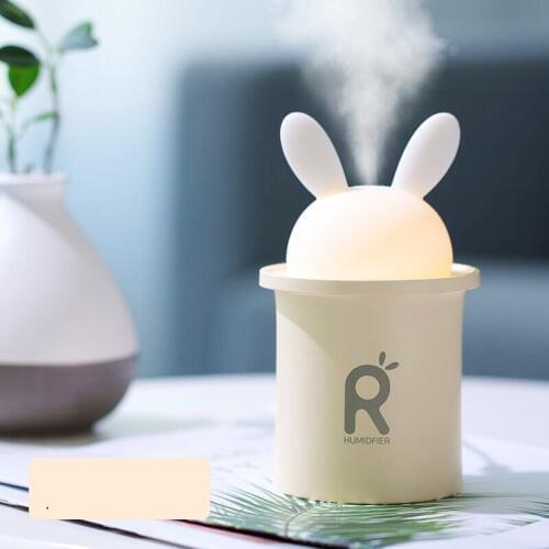 Ultrasonic Air Humidifier For Baby Pregnant Cartoon Rabbit 250ML USB Essential Oil Diffuser LED Light Lamp Car Air Purifie JS-07
