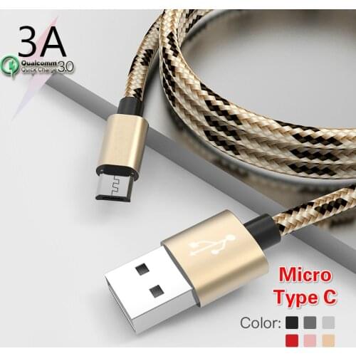 USB Cable 3A Micro USB C Cable Fast Charging Wire Quick Charge 3.0 Charger Cable for Samsung Huawei Xiaomi Honor Redmi POCO LG