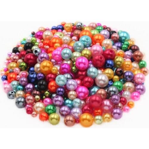 4/5/6/8/10mm Plastic Beads Lmitation Pearls Round Pearl Spacer Loose Beads For Jewelry Making Craft Pearls Clothing Accessories