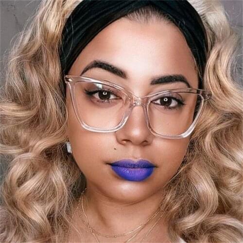 Fashion New Cat Eye Anti Blue Light Flat Mirror Women Luxury Design Metal Frame Blocking Computer Clear Lens Optics Eyewear