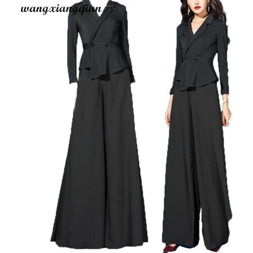 Womens fashion high-end new cotton and linen two-piece suit Elegant lady casual temperament professional female suit A633