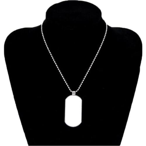 10pcs/Lot Custom Logo Stainless Steel Silver Nameplate Military Brand Pendants Necklace ID Dog Tag Sublimation Jewelry Blanks