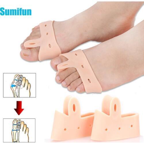 2Pcs Pink Big Toe Straightener Toe Separator Silicone Gel Foot Fingers Protector Finger Pedicure Foot Care Tool Z27901