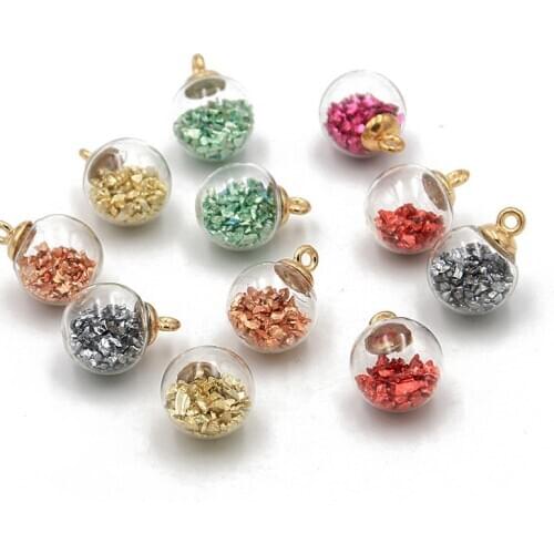 20 pcs 6color 16mm transparent glass ball Fashion Pendant and bracelet necklace jewelry box making DIY Earrings