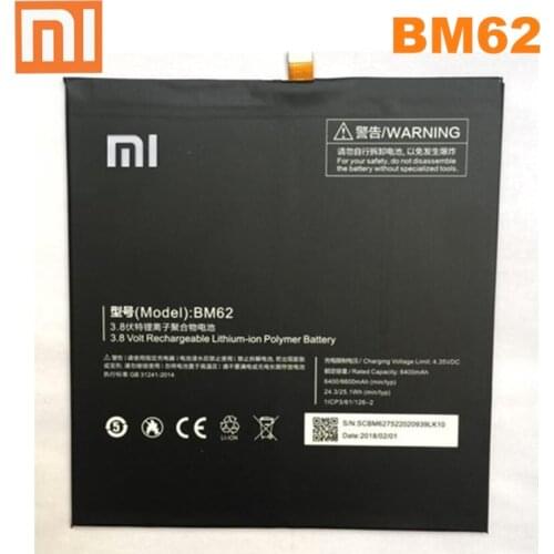 Xiaomi BM62 Original Tablet Battery BM 62 For Xiaomi Pad 3 Mipad 3 MEC91 Batteries Tablet Replacement Battery High Capacity