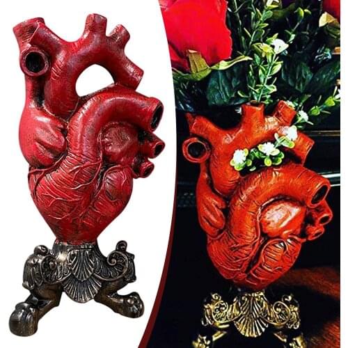 Anatomical Heart Shape Flower Vase Nordic Style Flower Pot Art Vases Sculpture Desktop Plant Pot for Home Decor Ornament Gifts