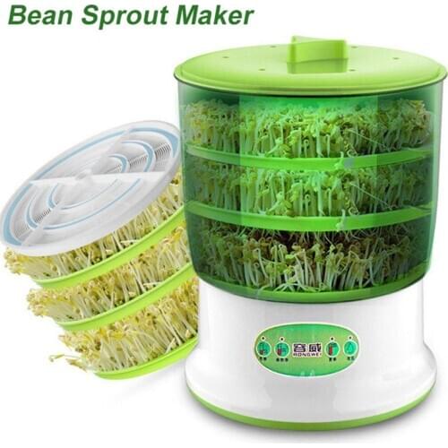 DIY Bean Sprout Maker Machine Thermostat Vegetable Seedling Growth Bucket Automatic Bud Electric Sprouts Germinator Machine