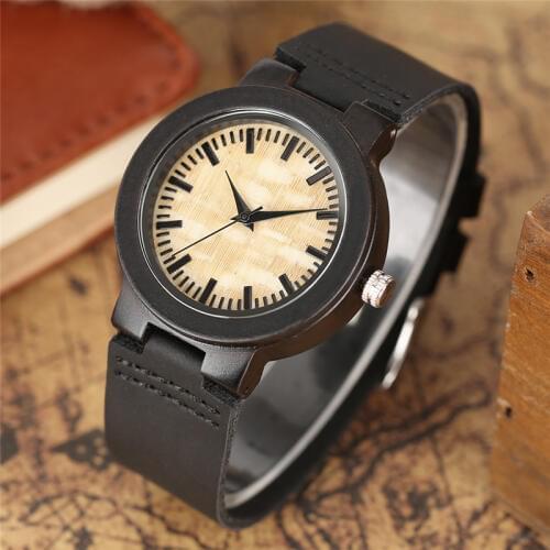 Hot Fashion Creative Watches Women Unique Color Dial Dark Wood Wristwatch Sport Womens Female Clock Wooden Relogio Feminino