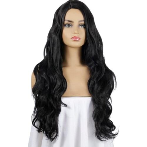 Long Body Wavy Wig Natural Color for White/Black Women Hair Wigs Heat Resistant Synthetic Wig Natural Fake Hair Romance Style