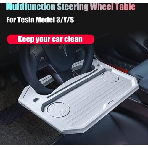 Car Steering Wheel Eating Tray Auto Desk Laptop Tablet iPad Notebook Car Travel Eating Table for Tesla Model 3 S X Y 2012-2021