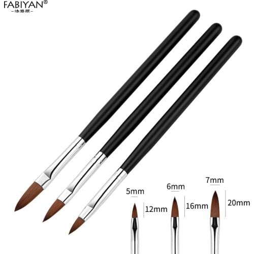 Nail Art Sculpture Carving Flower Brush Acrylic Liquid Powder Flower Shaping Pen Gel Builder Drawing Dotting Tool 3Pcs/set