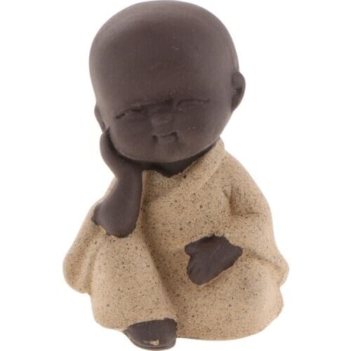 Chinese Kung Fu Tea Pet Little Buddha Monk Statue for Home Tea House Tea Party Decoration