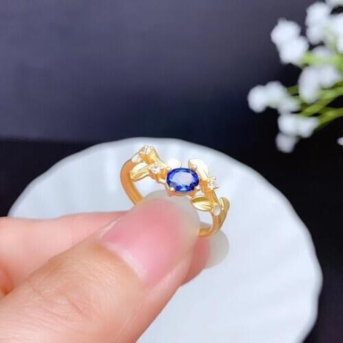 925 Sterling Silver Top Quality Natural And Real Sapphire Ring
