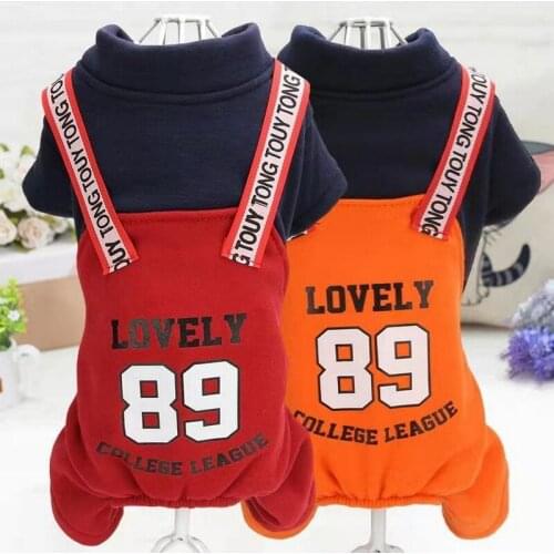 Winter autumn dog Jumpsuit Rompers with soft fleece for small dogs poodle teddy cat dog clothes Overalls