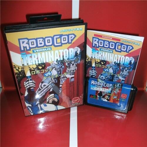 Robocop VS Terminator Japan Cover with box and English manual For Sega Megadrive Genesis Video Game Console 16 bit MD card