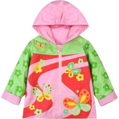 ZWF395 Jacket For Girls Children Raincoat Waterproof Boys Rain Coats Girls Clothes Outerwear Boy Coats Hooded Kids Clothing