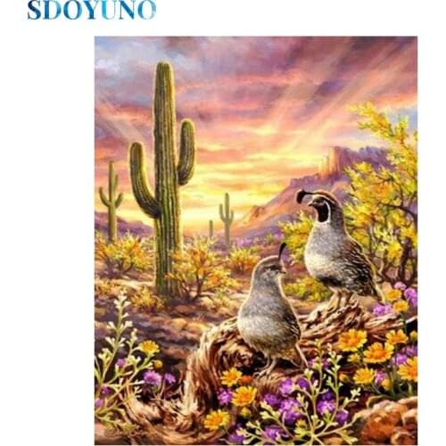 SDOYUNO Full Square 5D Diamond Painting Animals DIY Diamond Embroidery Bird Scenery Cross Stitch Mosaic Pattern Home Decor
