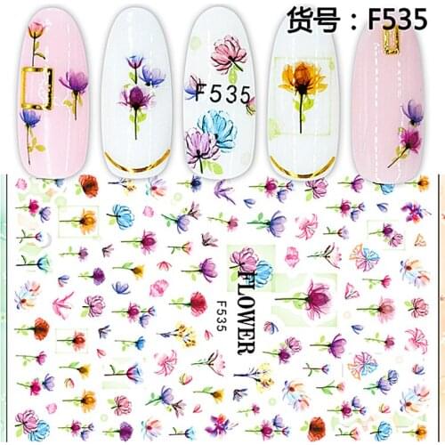 10PCS 3D Flower Nail Art Sticker Spring and Summer Season Bird Nail Slider Nail Art Decoration Decal