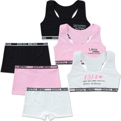 Lingerie clothes for teens clothing puberty Lot teen bra for teenage girl girls underwear training bra and panty set for girls
