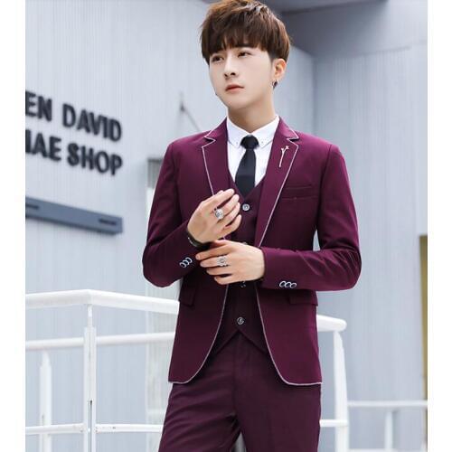 New Mens Blazers Jacket Short Coat Business Casual One Button Korean Style Slim Fit Handsome Jackets C32