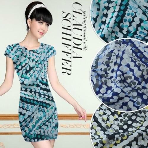 Summer new silk crepe de chine fabric 16mm popular flower pattern shirt dress silk fabric wholesale silk cloth 140cm