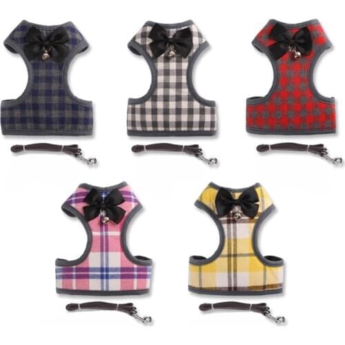 Dog Harness and Leash Set Pet Cat Vest Harness With Bowknot Mesh Padded For Small Puppy Dogs Chihuahua Yorkies Shih Tzu 10A