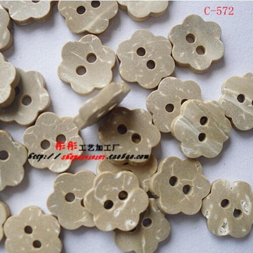 100 pieces/lot Natural Coconut Buttons Grament Buttons Diy Beads - 11mm C572