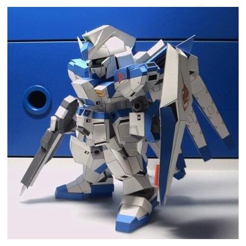 SD Gundam RX-93-2 Hi-V Blue Manatee 3D Paper Model DIY