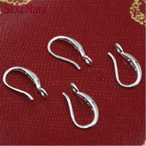 Free Wholesale 200PCS Jewelry Findings Genuine Solid 925 Sterling Silver Earring Smooth Hook Ear Wires For Design DIY Crystal CZ