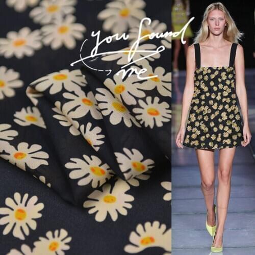 Daisy Sunshine Line Large Luxury Medium Weight Resistant Drape Silk Shuangqiao Fabric New