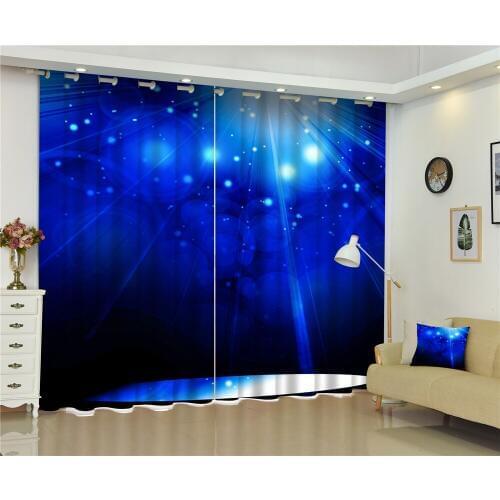 Curtains Navy Blue print Luxury Blackout 3DCurtains For Living Room office Bedroom Drapes cortinas Rideaux Customized size
