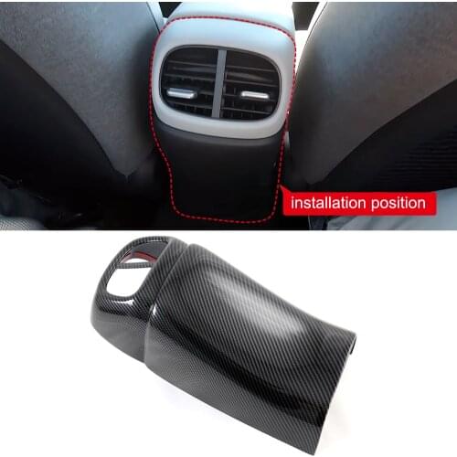 Car Styling 1PC Carbon Fiber Printed Interior Rear Air Vent Panel Cover Trim for Hyundai Elantra Avante CN7 2021 2022