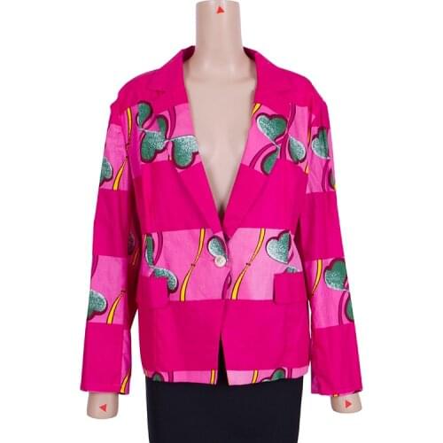 In Stock Women Coats African Print Long Sleeve Blazer Coat for Women African Clothing XH162