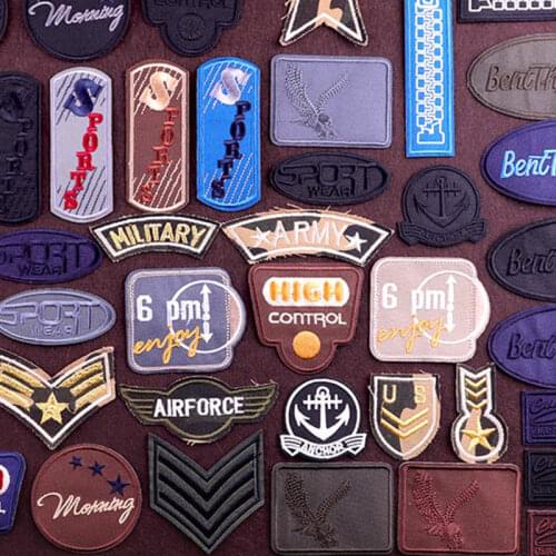 Military Patch For Clothing Sport Embroidered Patches For Clothes Applique Stripe Letter Stripe Patch For T-shirt Jacket Badges