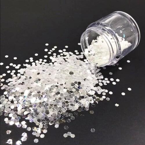 10g/Bottle Nail Glitter Powder Sequins 0.2/1/2/2.5mm Mix Size Silver High Shining Nail Art Dust Sequins for UV Gel Tips Sequins