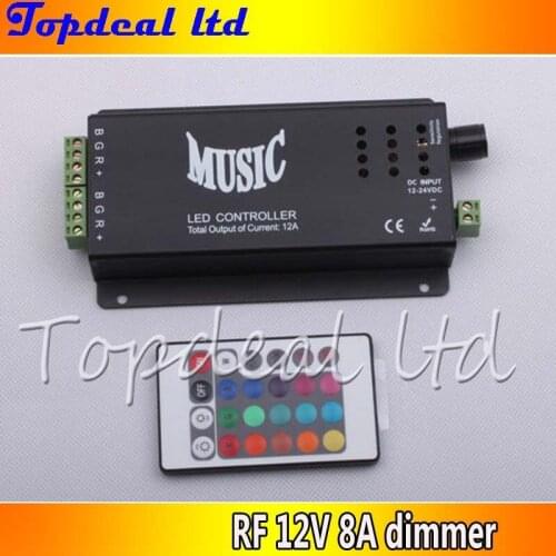 12v 10A 120W Music IR Controller Audio Sound Driver Activated IR Controller strip light LED controller For RGB LED Strips- Black