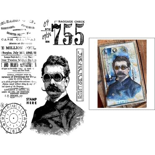 2021 New Professor Clock Clear Stamps and Background Scrapbooking For Greeting Crafts Paper Card Making no Metal Cutting Dies