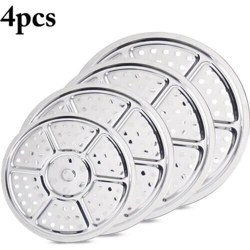 4PCS Stainless Steel Good Quality Kitchen Gadgets Steaming Compartment Large Boiler Steaming Plate With Steamed Rice Cooker Rack
